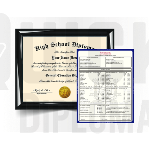 replacement high school diploma with transcripts